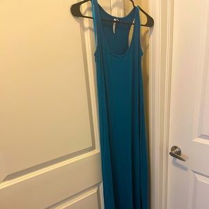 Sleeveless, aqua blue long stretchy maxi Michael Stars Dress